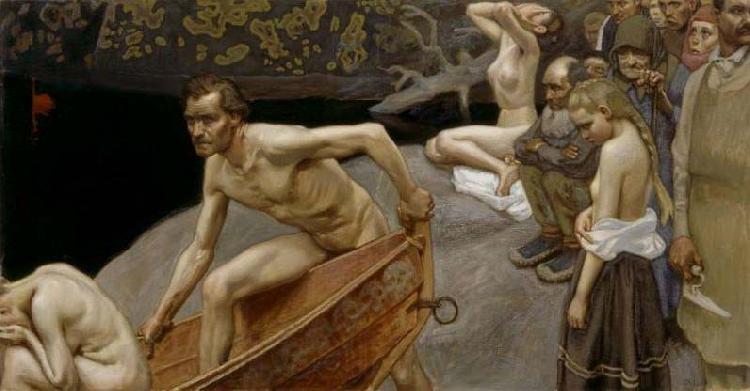Akseli Gallen-Kallela By the River of Tuonela, study for the Juselius Mausoleum frescos Germany oil painting art